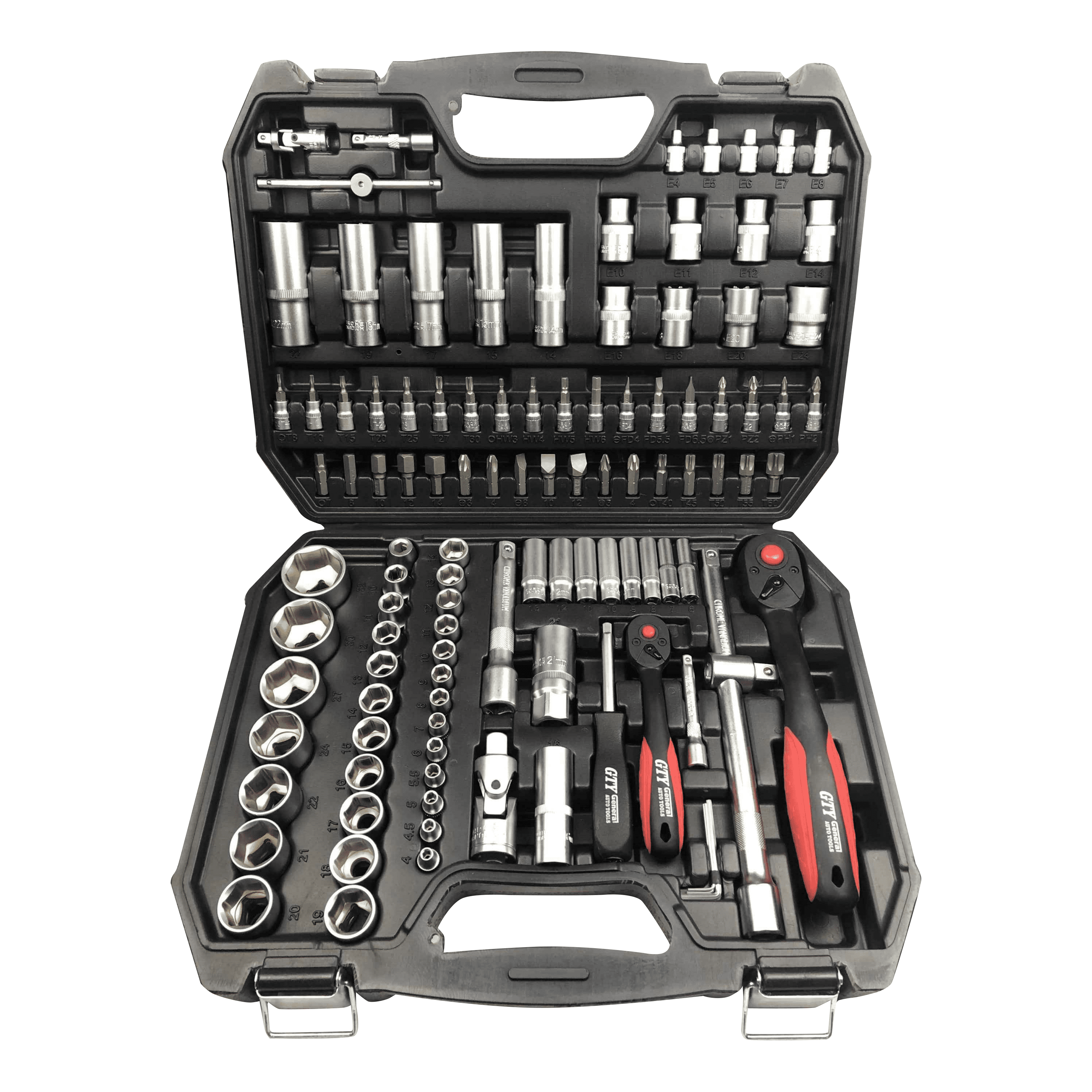 108pcs Professional 1/4″ &1/2″ Drive Socket Set