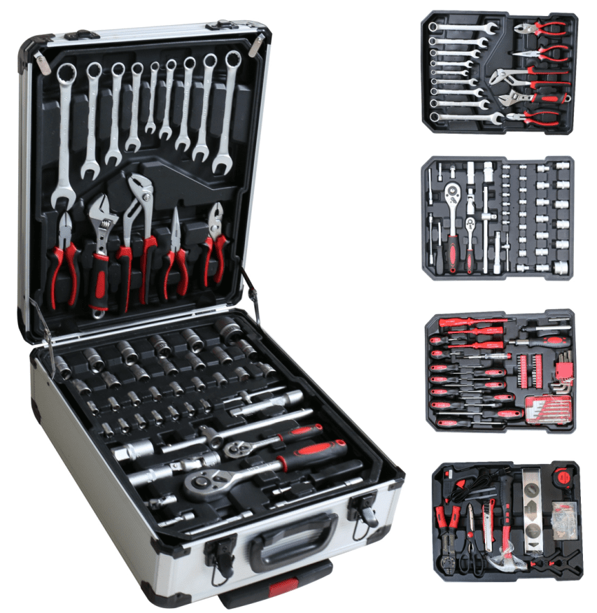 187PCS Aluminum Case Tool Kit with Rolling Case