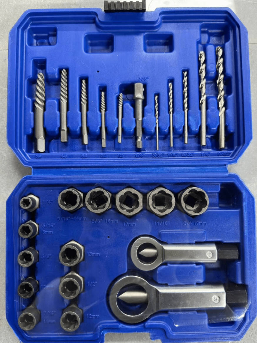 26pcs impact nut bolt removal drill bit kit