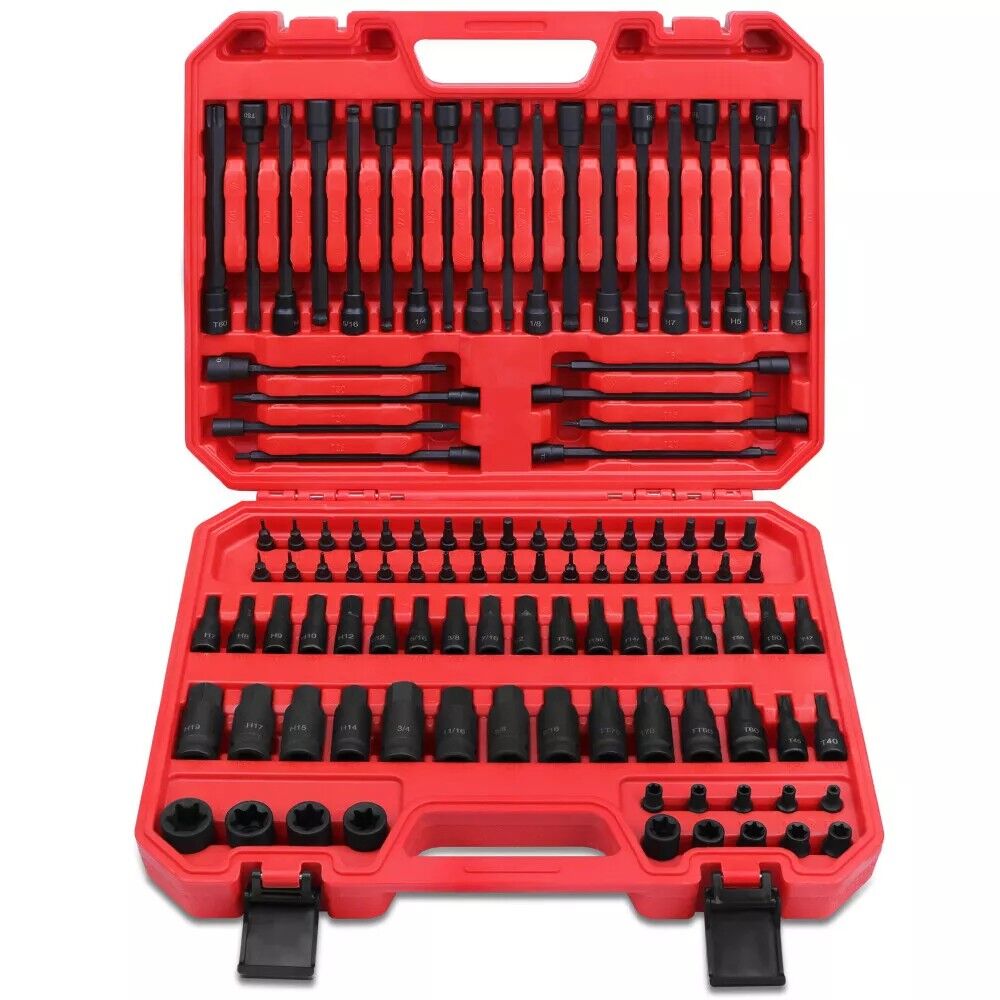 GTY 107pcs impact bit socket set 1/4” 3/8 1/2” drive bit socket set