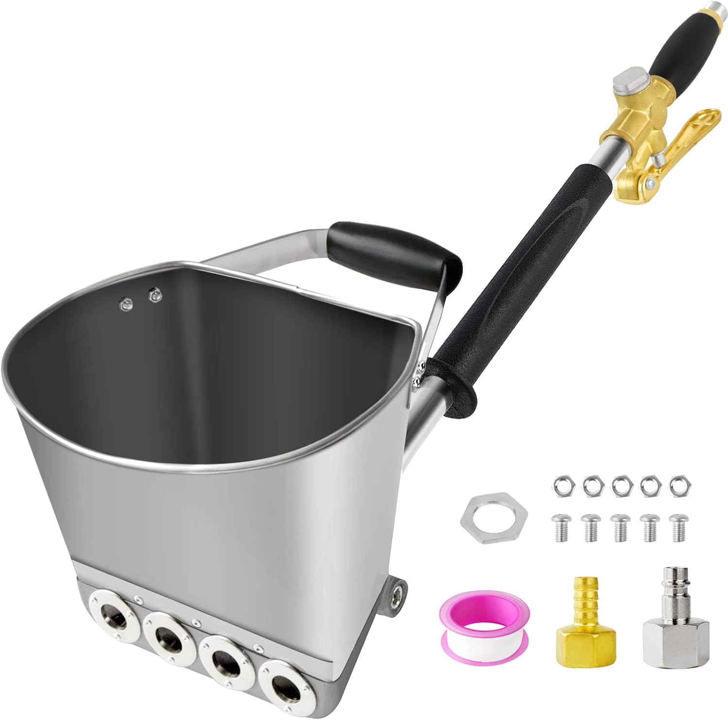 GTYPRO Pneumatic Plaster Machine with 4 Jets Stainless Steel Bucket 4.5 Litres