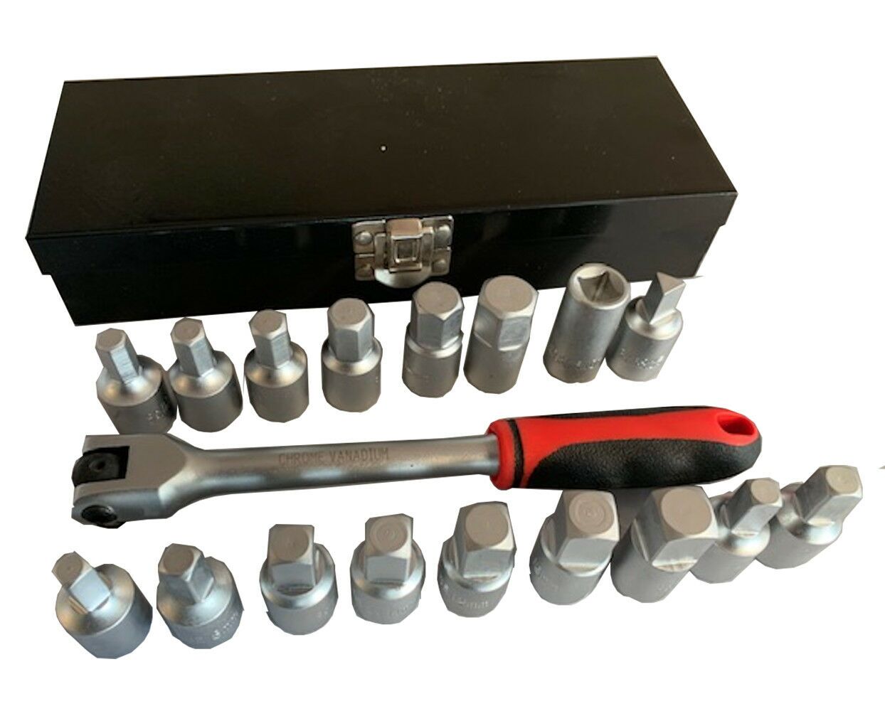 GTY TOOLS 18pcs 38 Oil Drain Plug Key Set  Drive Sump Oil Axle Socket Tool Kit  Wrench